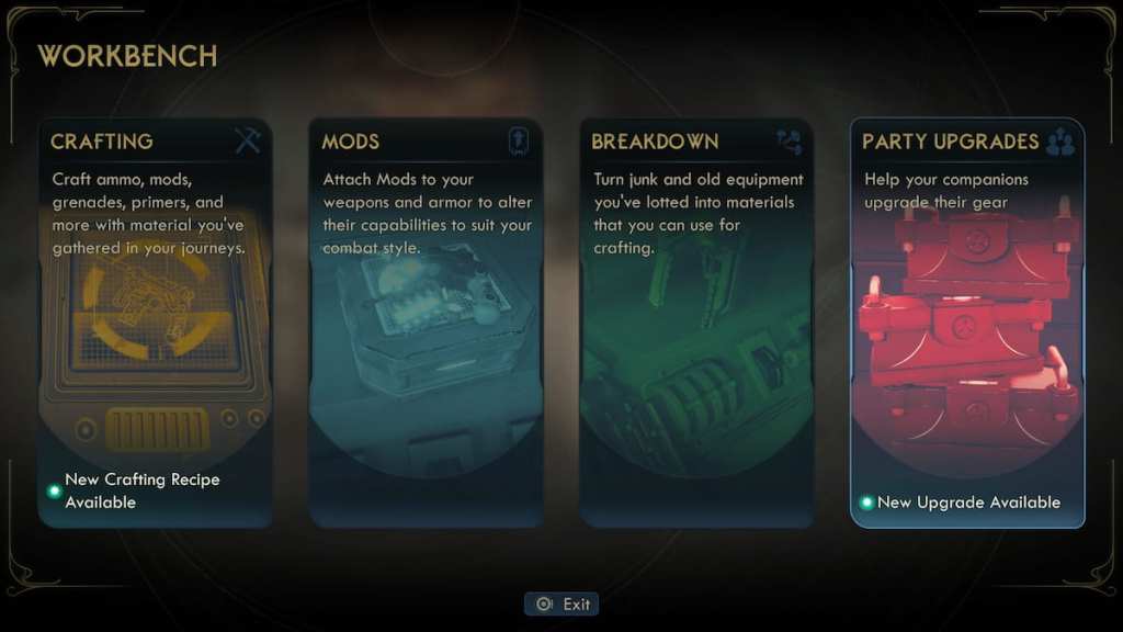 Workbench Party Upgrades in The Outer Worlds 2